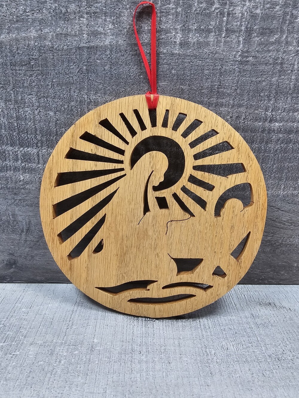 Nativity Scene Olive Wood Holy Family Bethlehem Christmas Ornament 7" G9.1